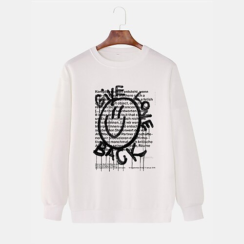 

Men's Pullover Hoodie Sweatshirt Graphic Patterned Letter Print Sports Outdoor Daily Sports Hot Stamping Designer Basic Hoodies Sweatshirts White Gray