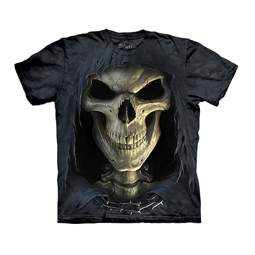 

Hombre Unisexo Camiseta Cráneos Estampados Cuello Barco Gris Oscuro Gris Negro Impresión 3D Exterior Víspera de Todos los Santos Manga Corta Estampado Ropa Deportes Design Casual Grande y alto