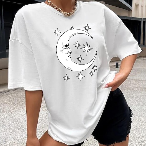 

Women's T shirt Tee Graphic Casual Daily Holiday Painting T shirt Tee Short Sleeve Round Neck Basic Cotton Green White Black S