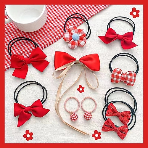 

10pcs Toddler Girls' Active / Sweet Daily Blue / Red Patchwork Bow Polyester Hair Accessories Green / Blue / Purple One-Size