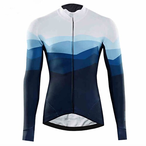 

21Grams Men's Cycling Jersey Long Sleeve Bike Top with 3 Rear Pockets Mountain Bike MTB Road Bike Cycling Breathable Quick Dry Moisture Wicking Reflective Strips Red Blue Graphic Polyester Spandex
