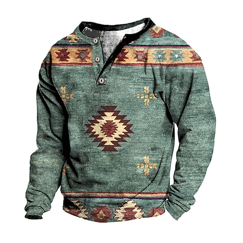 

Men's Unisex Sweatshirt Pullover Button Up Hoodie Light Khaki. Blue Khaki Tribal Graphic Prints Print Casual Daily Sports 3D Print Boho Casual Big and Tall Spring & Fall Clothing Apparel Hoodies