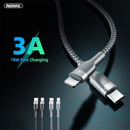

1 Pack Remax USB C Cable 3.3ft USB C to USB C 3 A Charging Cable Fast Charging High Data Transfer Nylon Braided Durable For Macbook iPad Samsung Phone Accessory
