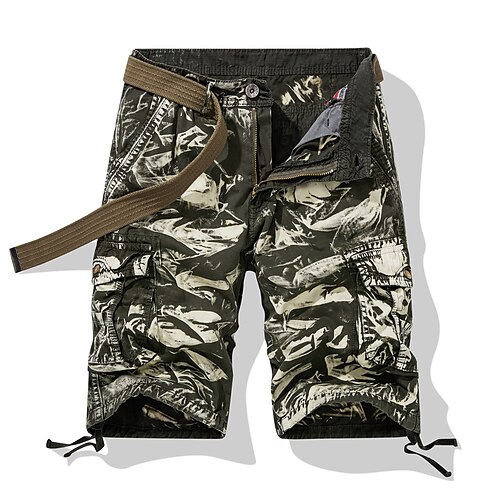 

Men's Cargo Shorts Shorts Pants Multi Pocket Gradient Soft Outdoor Knee Length Casual Daily 100% Cotton Cargo Shorts Retro Vintage Slim Black Blue Micro-elastic