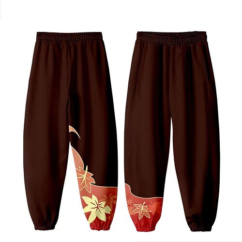 

Kids Boys Pants Brown Floral Fall Winter 3D Print Street 3-12 Years