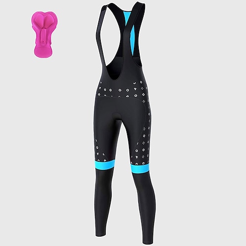 

21Grams Women's Cycling Bib Tights Bike Bottoms Mountain Bike MTB Road Bike Cycling Sports Polka Dot 3D Pad Cycling Breathable Quick Dry Rosy Pink Blue Polyester Spandex Clothing Apparel Bike Wear