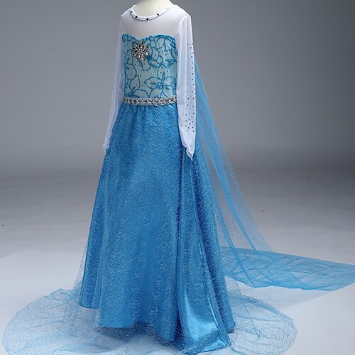 

Kids Little Girls' Dress Color Block A Line Dress Party Performance Ruched Blue Asymmetrical Long Sleeve Princess Beautiful Dresses Spring Summer Regular Fit 3-10 Years