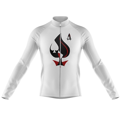 

Men's Cycling Jersey Long Sleeve Bike Jersey with 3 Rear Pockets Mountain Bike MTB Road Bike Cycling Cycling Breathable Ultraviolet Resistant Quick Dry White Polyester Sports Clothing Apparel