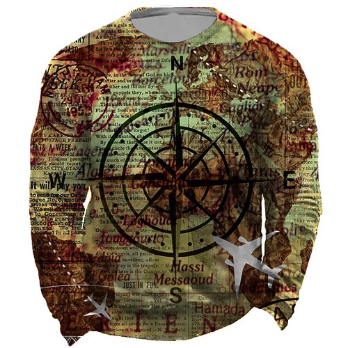 

Men's Unisex Sweatshirt Pullover Letter Graphic Prints Print Daily Sports Holiday 3D Print Streetwear Designer Hoodies Sweatshirts Long Sleeve Brown