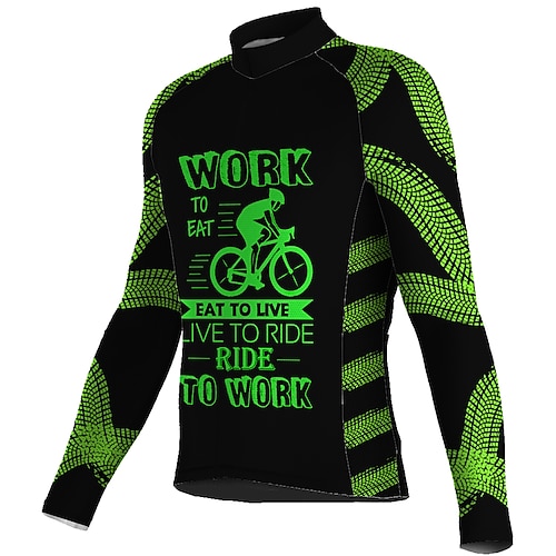 

21Grams Men's Cycling Jersey Long Sleeve Bike Top with 3 Rear Pockets Mountain Bike MTB Road Bike Cycling Breathable Quick Dry Moisture Wicking Reflective Strips Black Graphic Polyester Spandex Sports