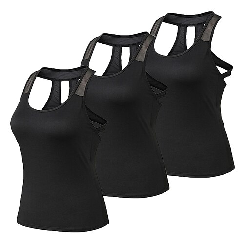 Women's Compression Tank Top 3 Pack Sleeveless Base Layer Top Casual  Athleisure Spandex Breathable Quick Dry Lightweight Fitness Gym Workout  Running S