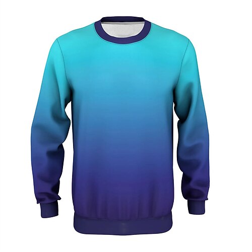 

Men's Unisex Sweatshirt Pullover Gradient Graphic Prints Print Daily Sports Holiday 3D Print Casual Streetwear Hoodies Sweatshirts Blue