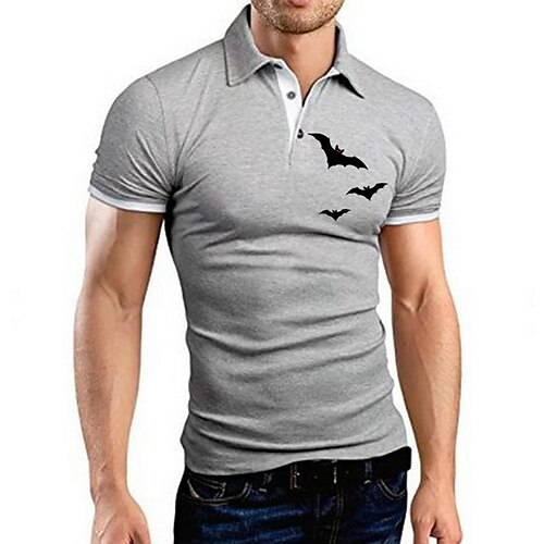 

Men's Collar Polo Shirt Golf Shirt Solid Color Graphic Turndown Light gray Dark Gray Red Navy Blue White Outdoor Casual Short Sleeve Color Block Button-Down Clothing Apparel Casual Slim Fit / Summer