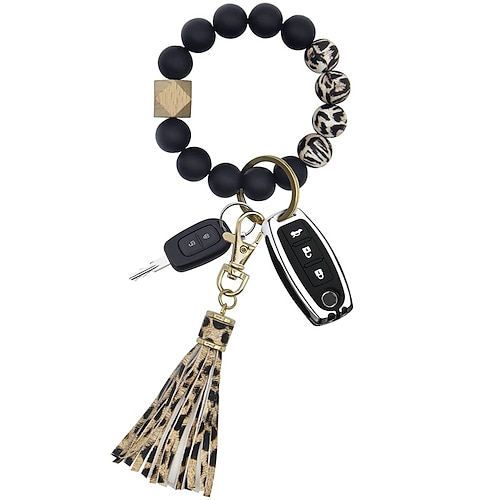 

1PCS Keychain Wristlet Car Key Chains Women Key Ring Bracelet With Leather Tassel