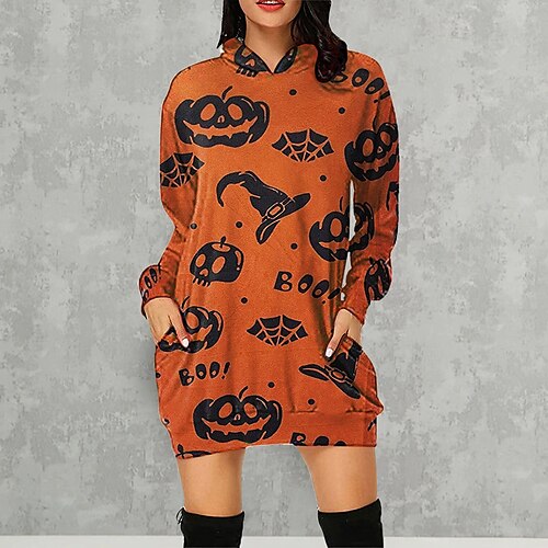 

Damen Zur Seite fahren Strassenmode Casual Halloween 1 2 3 Casual Langarm