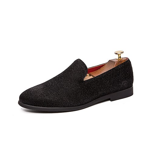 

Men's Loafers Slip-Ons Glitter Crystal Sequined Jeweled Vintage Daily PU Black Gold Fall