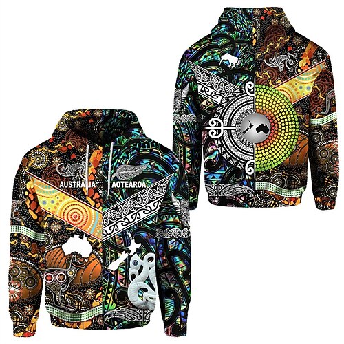 

Men's Unisex Hoodie Pullover Hoodie Sweatshirt Tribal Graphic Prints Print Hooded Daily Sports 3D Print Casual Streetwear Hoodies Sweatshirts Long Sleeve Brown