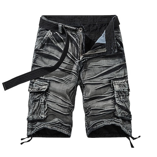 

Men's Cargo Shorts Shorts Pants Multi Pocket Gradient Soft Outdoor Knee Length Casual Daily 100% Cotton Cargo Shorts Athleisure Slim Green Black Micro-elastic