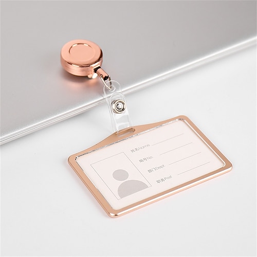 

ID Card Holder Metal Name Card Holder Waterproof Multi for Women Men