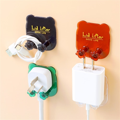 

2PCS Plug Holder Wall Power Cord Wall Sticker Clip Desktop Network Cable Data Cable Finishing Storage Cable Manager