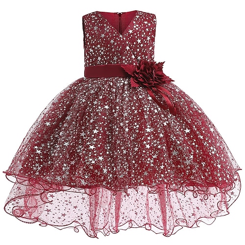 

Kids Little Girls' Dress Solid Colored A Line Dress Anniversary School Red Above Knee Beautiful Cute Dresses Spring Summer 2-6 Years