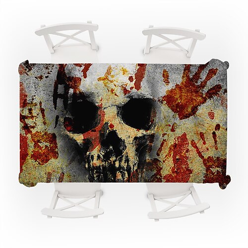 

Rectangle Tablecloth Waterproof Table Covers Halloween Decoration Table Cloth Washable Dust-proof Polyester Table Cloths for Dining Tables & Parties