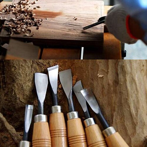 

8Pcs/set Dry Hand Wood Carving Tools Chip Detail Wood Chisel Set Knives Tool Dropshipping Center Round