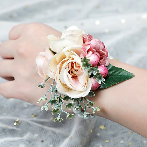 

Wedding wrist flowers Wrist Corsages Wedding / Wedding Party Artificial Flower Sweet