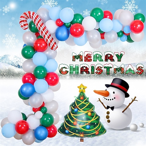 

1 set Christmas Word / Phrase Dot Tree Balloon for Gift Decoration Party 36 inch Paper Aluminum Emulsion