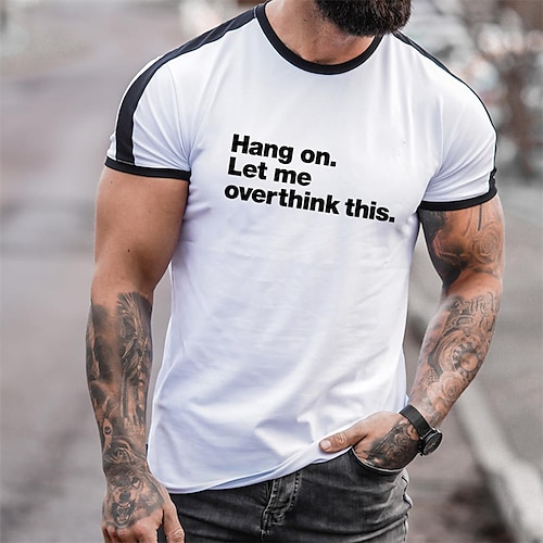 

Men's T shirt Tee Hot Stamping Graphic Letter Crew Neck Street Daily Patchwork Print Short Sleeve Tops Designer Casual Fashion Comfortable White / Summer