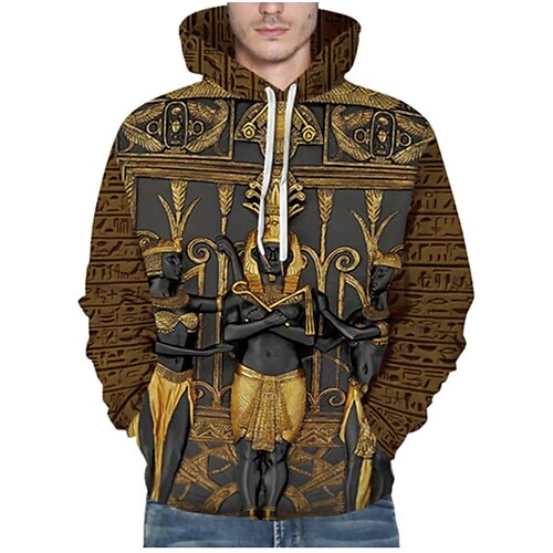

Men's Unisex Hoodie Pullover Hoodie Sweatshirt Graphic Prints Print Hooded Daily Sports 3D Print Designer Casual Hoodies Sweatshirts Long Sleeve Brown / Boho
