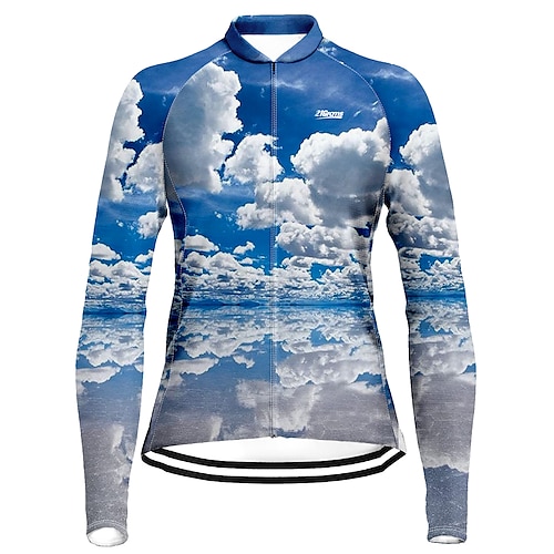 

21Grams Women's Cycling Jersey Long Sleeve Bike Top with 3 Rear Pockets Mountain Bike MTB Road Bike Cycling Quick Dry Moisture Wicking Blue Sports Clothing Apparel / Stretchy / Athleisure