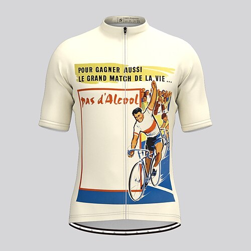 

21Grams Men's Cycling Jersey Short Sleeve Bike Top with 3 Rear Pockets Mountain Bike MTB Road Bike Cycling Breathable Quick Dry Moisture Wicking Reflective Strips White Graphic Polyester Spandex