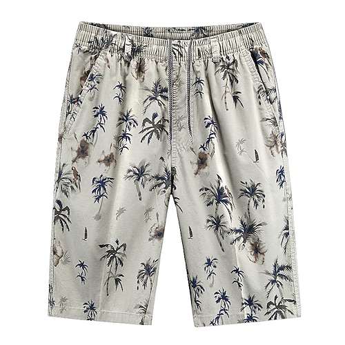 

Men's Classic Style Casual Chinos Shorts Zipper Pocket Multiple Pockets Elastic Drawstring Design Knee Length Pants Daily Leisure Sports Micro-elastic Graphic Prints Bird Comfort Breathable Mid Waist