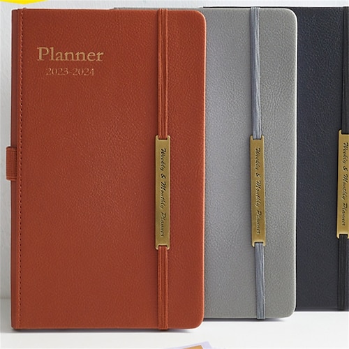 

2023 Leather Planner Daily To Do List Planner A5 5.8×8.3 Inch B5 6.9×9.8 Inch Retro Aesthetic Leather Hardcover Reusable Classsic Planner 200 Pages for School Office Business