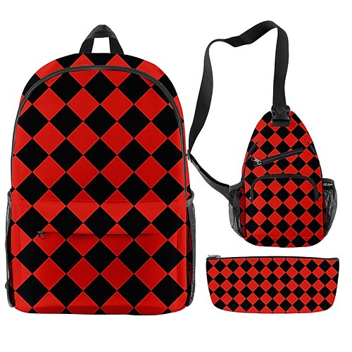 

3d Anime Ghost Slayer Blade Surrounding Schoolbag Backpack Messenger Bag Pen Bag Three-piece Printing