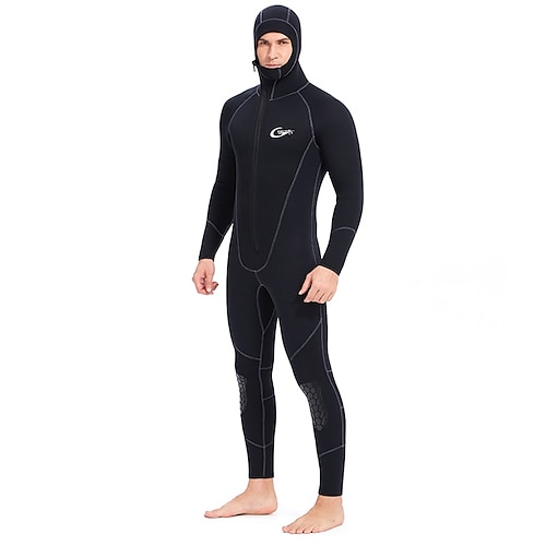 

YON SUB Men's Full Wetsuit 7mm SCR Neoprene Diving Suit Thermal Warm UPF50 High Elasticity Long Sleeve Full Body Front Zip Knee Pads Hooded - Swimming Diving Surfing Scuba Solid Colored Spring