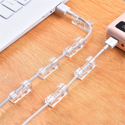 

20 PCS Data Cable Wire Organizer For Samsung Apple Punch-free Wire Holder Plug-in Wire Wall Routing Self-adhesive High-viscosity Storage Fixed Buckle Wire Manager