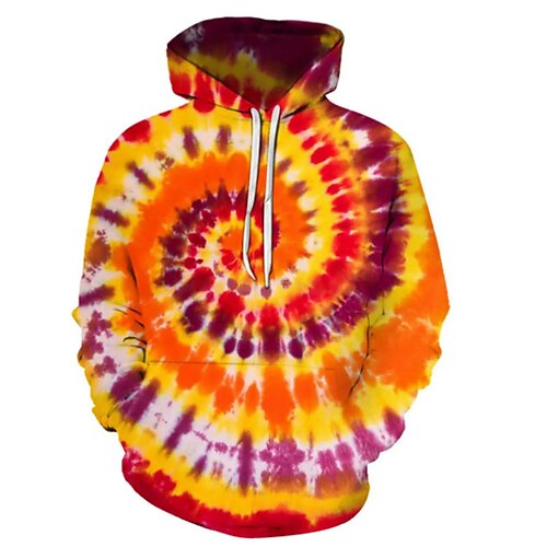 

Men's Unisex Hoodie Pullover Hoodie Sweatshirt Orange Hooded Tie Dye Graphic Prints Print Daily Sports 3D Print Streetwear Designer Casual Spring & Fall Clothing Apparel Hoodies Sweatshirts Long