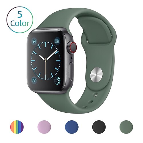 

1 pcs Smart Watch Band for Apple iWatch Series 8 7 6 5 4 3 2 1 SE Apple Watch Series7/6/5/4/3/2/1 / SE 38/40/41mm Apple Watch Series7/6/5/4/3/2/1 / SE 42/44/45mm Silicone Smartwatch Strap Soft