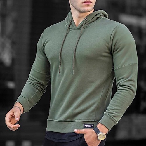 

Men's Hoodie Pullover Hooded Solid Color Daily Holiday Going out non-printing Streetwear Casual Hoodies Sweatshirts Long Sleeve White Black