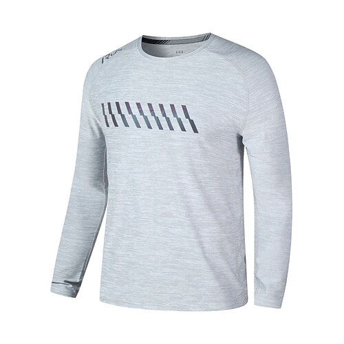 

Men's Sweatshirt Long Sleeve Sweatshirt Athletic Athleisure Thermal Warm Breathable Moisture Wicking Gym Workout Running Active Training Sportswear Activewear Striped Dark Grey Blue Light Grey