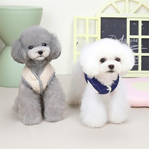 

Dog Cat Vest Solid Colored Cute Sweet Dailywear Casual Daily Winter Dog Clothes Puppy Clothes Dog Outfits Soft Blue Beige Costume for Girl and Boy Dog Polyester Cotton S M L XL 2XL