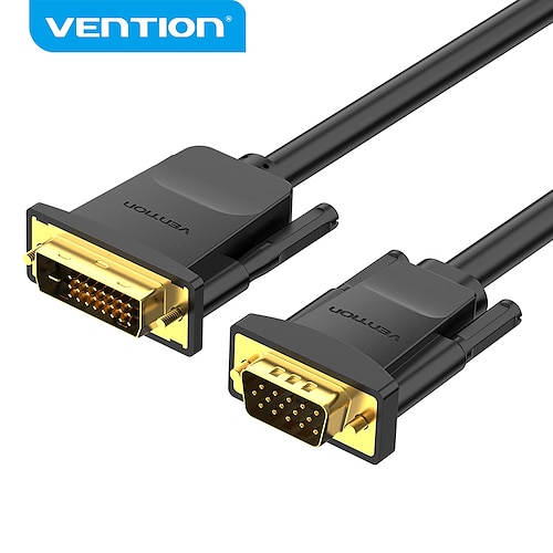 

Vention DVI to VGA Cable 1080P 60Hz DVI-I 24 1 DVI Male to VGA Male Adapter Converter for Laptop Monitor