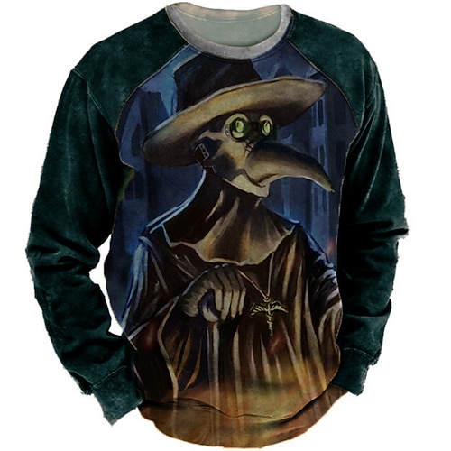 

Men's Unisex Sweatshirt Pullover Cartoon Graphic Prints Print Daily Sports Holiday 3D Print Vintage Streetwear Hoodies Sweatshirts Long Sleeve Black