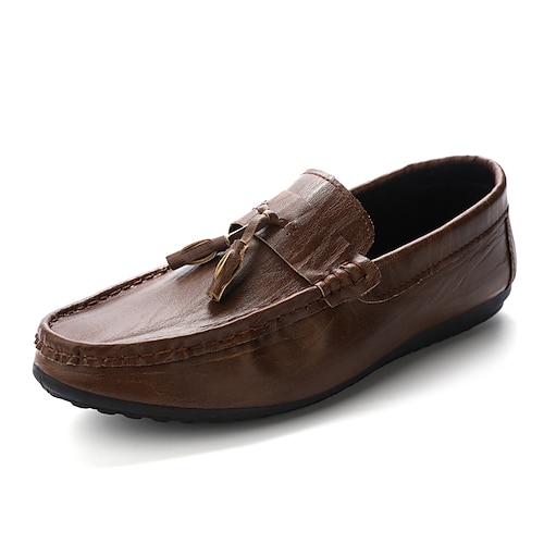 

Men's Loafers Slip-Ons Casual Daily PU Black Brown Fall / Tassel