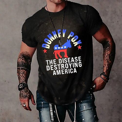 

Men's Unisex T shirt Tee 3D Print Graphic Prints Letter Crew Neck Street Daily Print Short Sleeve Tops Designer Casual Big and Tall Sports Black / Summer
