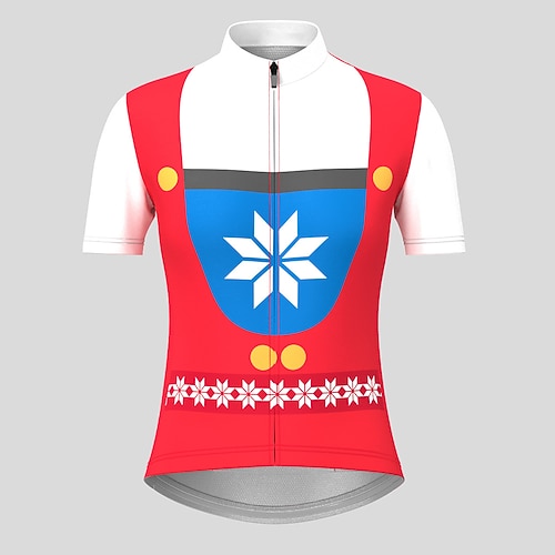 

21Grams Men's Cycling Jersey Short Sleeve Bike Top with 3 Rear Pockets Mountain Bike MTB Road Bike Cycling Breathable Quick Dry Moisture Wicking Reflective Strips Red Norway Polyester Spandex Sports
