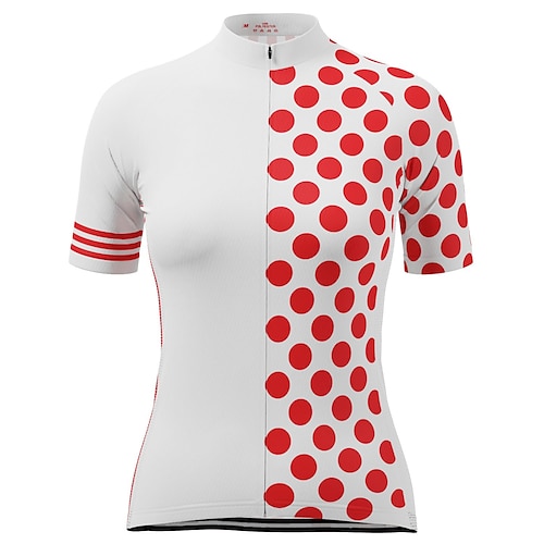 

21Grams Femme Maillot Velo Cyclisme Manche Courte Cyclisme Top avec 3 poches arrière VTT Vélo tout terrain Vélo Route Respirable Evacuation de l'humidité Séchage rapide Bandes Réfléchissantes Blanche