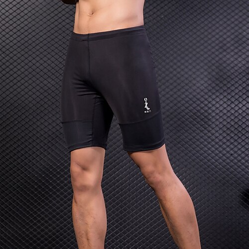 

Men's Compression Shorts Compression Clothing Athletic Athleisure Breathable Quick Dry Moisture Wicking Fitness Gym Workout Running Sportswear Activewear Solid Colored Black
